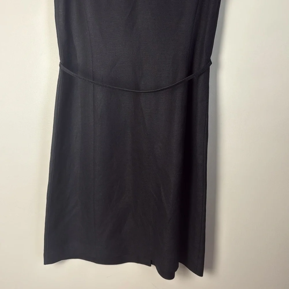 Emma James Black Sleeveless Sheath Button Down Dress with Collar and Belt - Picture 8 of 8